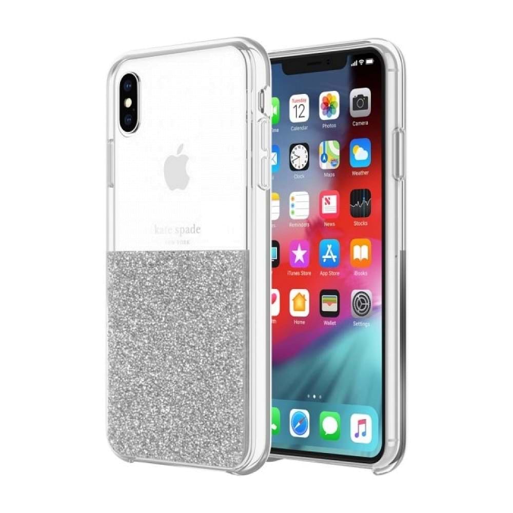 kate spade - New York Half Clear Crystal Case for iPhone XS Max / Silver