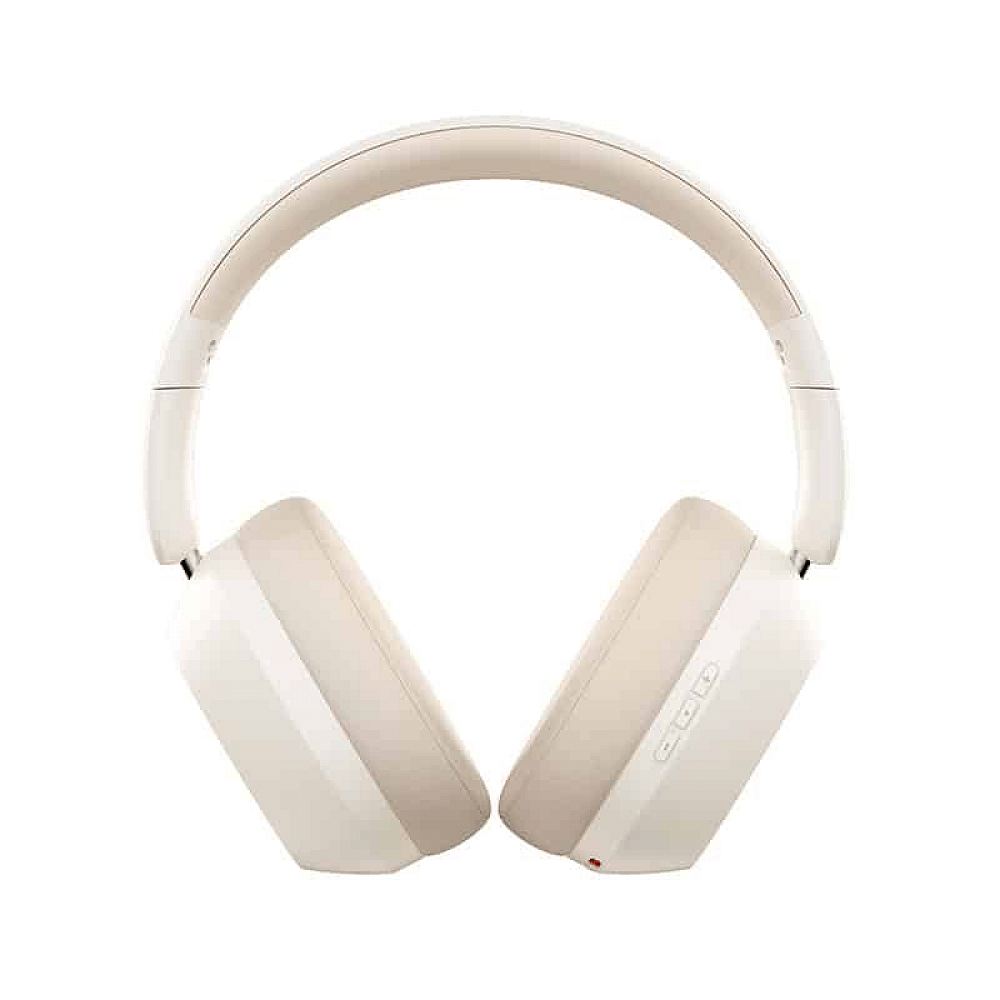 אוזניות Baseus Bass 35 Max Wireless Headphones בצבע Stellar White, בעיצוב קשת מינימליסטי ונקי עם כריות אוזניים מרופדות לנוחות לאורך זמן. המבנה המתקפל והקומפקטי מתאים לשימוש יומיומי ולהאזנה נוחה בבית ובדרך.