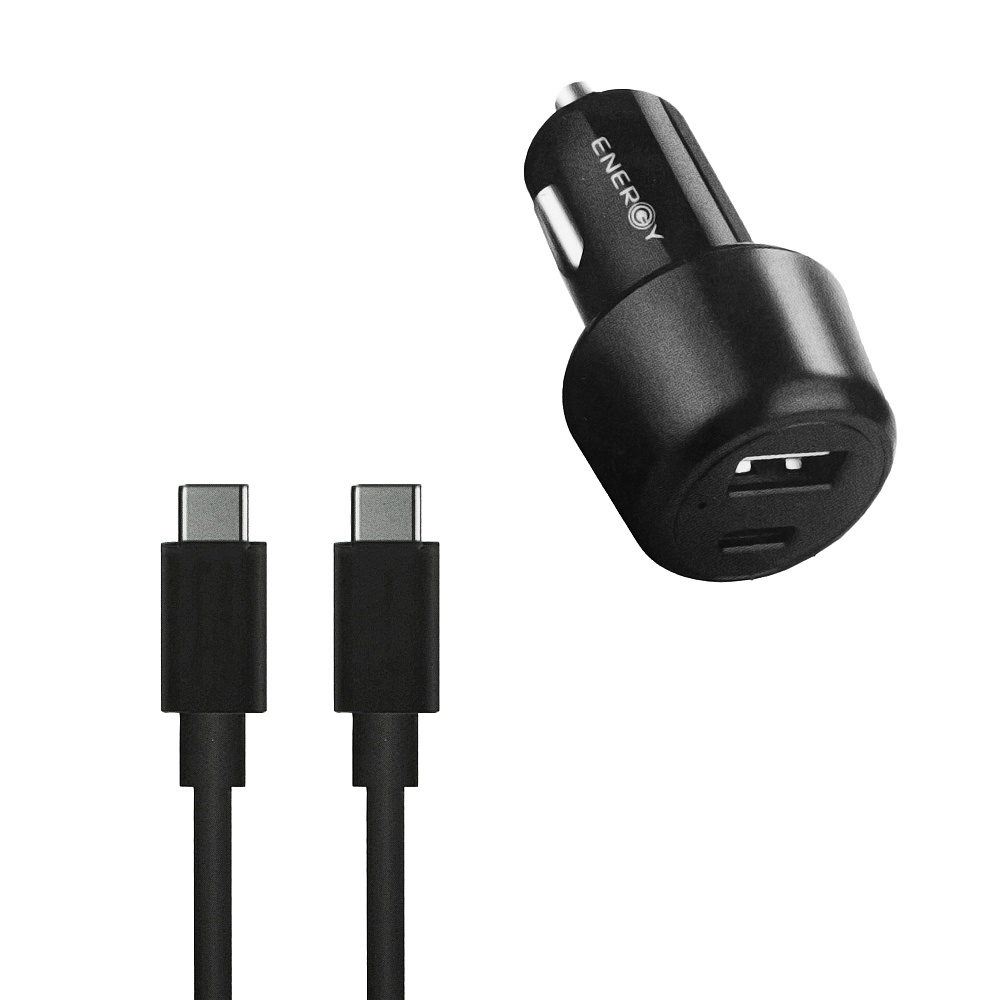 Energy Dual 32W Car Charger with 0.8m USB-C Cable