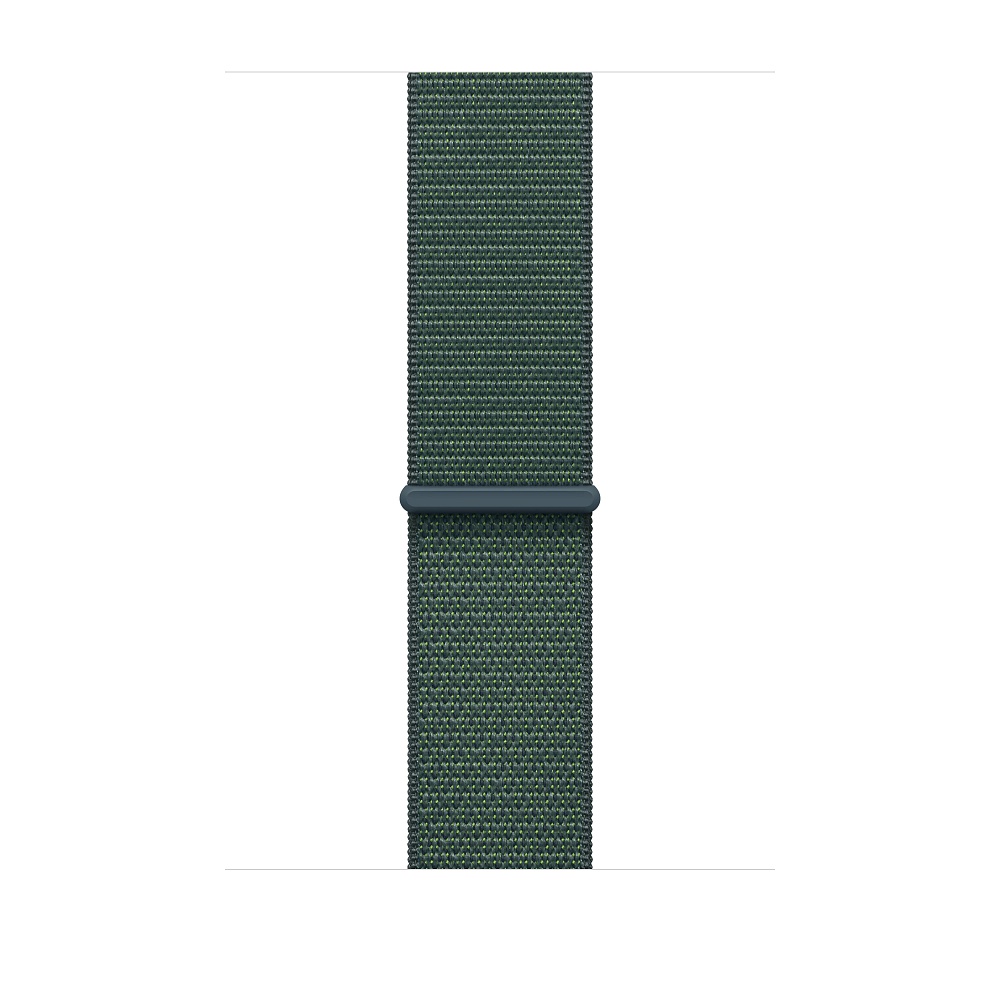 רצועת Apple Watch Sport Loop 46 מ״מ בצבע ירוק Lake Green – קלה, נושמת ונוחה עם סגירת סקוץ’ להתאמה מהירה ולשימוש יומיומי וספורטיבי.