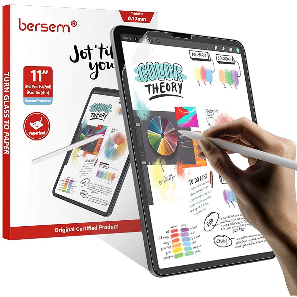 Bersem - (3 Pack) Paperfeel Screen Protector for iPad Air 10.9 & iPad Pro 11 (2021) / Clear/Matte