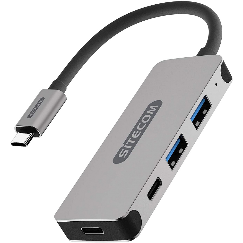 Sitecom - USB-C Hub 4 Port 2x USB-A + 2x USB-C (5Gbps) / Aluminum