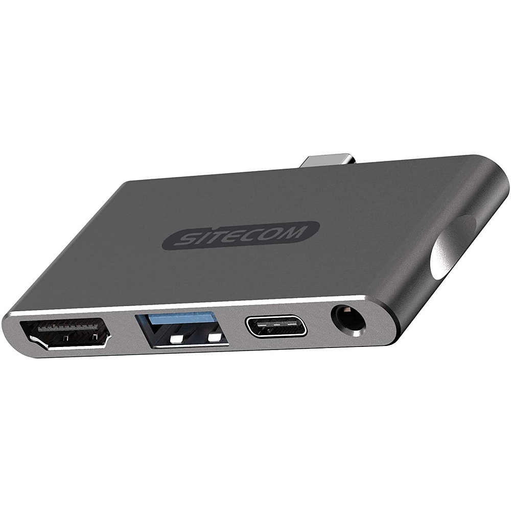Sitecom - USB-C Multiport Mobile Adapter (with USB-C Power Delivery 100W) / Black