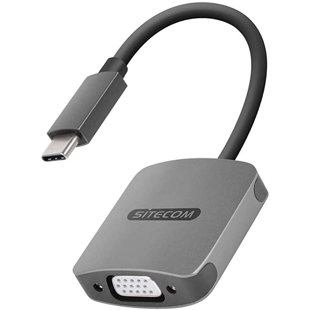 Sitecom - USB-C to VGA Adapter with USB-C Power Delivery / Space Gray