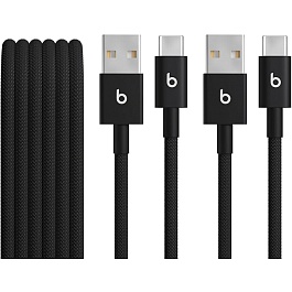 Beats - USB-A to USB-C Woven Cables (2 Pack) (1.5m) / Bolt Black