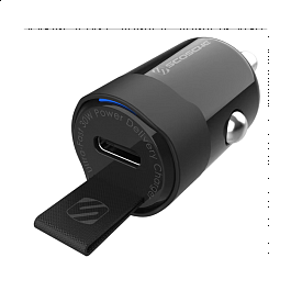 Scosche - PowerVolt 30W Car Charger with Braided USB-C Cable / Black