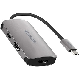 Sitecom - USB-C to Dual HDMI Adapter with USB-C Power Delivery / Aluminum