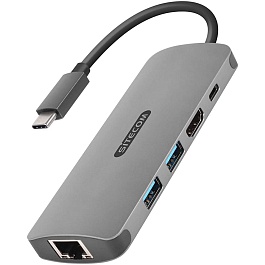 Sitecom - USB-C to HDMI Adapter + Gigabit LAN (with USB-C Power Deliver) / Space Gray