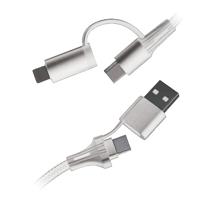 Mower - 4 in 1 USB-C / USB-A to USB-C / Lightning / White White