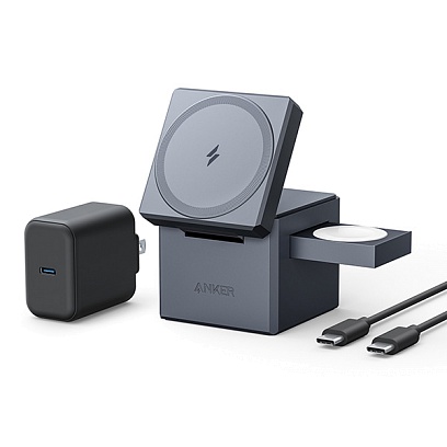 Anker - 3-in-1 Cube with MagSafe / Black Stone Black Stone