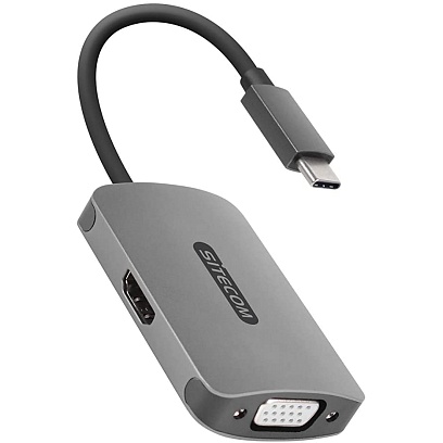 Sitecom - USB-C to VGA+HDMI Combo Adapter / Space Gray Space Gray
