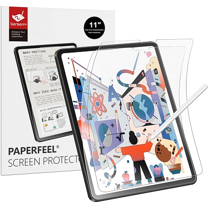 Bersem - (2 Pack) Paperfeel Screen Protector for iPad Air 10.9 & iPad Pro 11 (2020) / Clear/Matte Clear/Matte