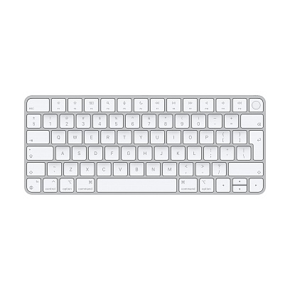 Apple - Magic Keyboard with Touch ID for Mac with Apple Silicon (Hebrew) / Silver Silver