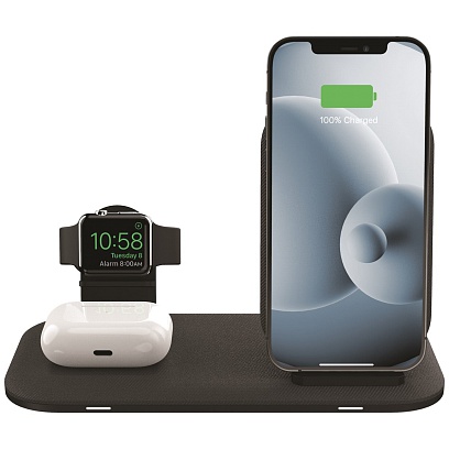mophie - 3-in-1 Wireless Charging Stand / Black Black