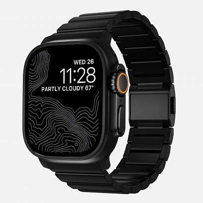 NOMAD - Black Hardware Titanium Band for Apple Watch 46mm 