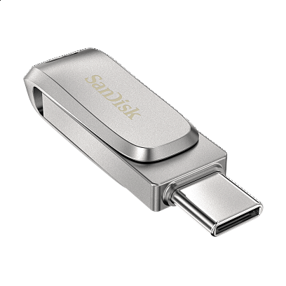SanDisk - Ultra Dual Drive USB and USB-C Flash Drive 128GB / Silver Silver