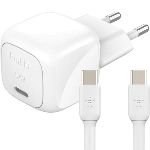 Belkin - 30W Boost Charge Power Adapter with USB-C Cable (1m) / White