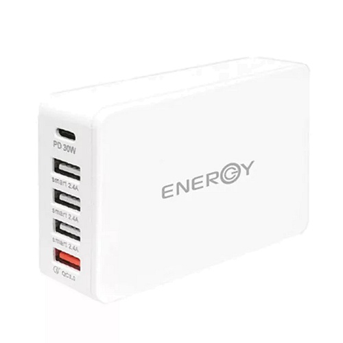 Energy - 63W 5-Port Desk Charger / White