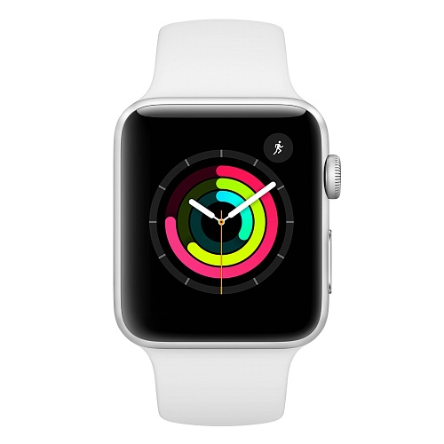 Apple - Apple Watch Series 3 GPS 42mm / Silver Aluminium Case with White Sport Band