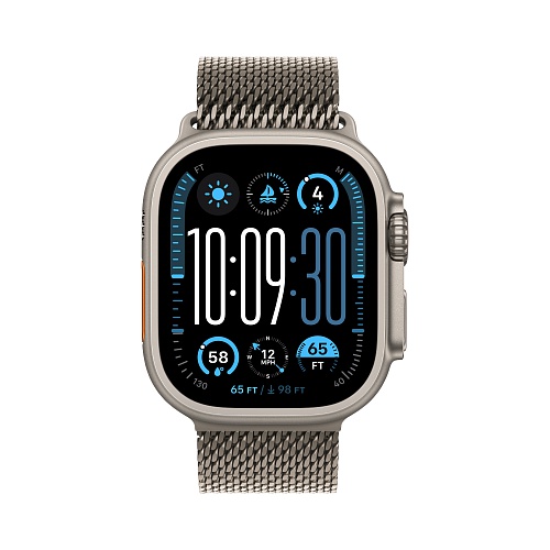 Apple - Apple Watch Ultra 2 GPS + Cellular 49mm / Natural Titanium Case with Natural Titanium Milanese Loop (S)