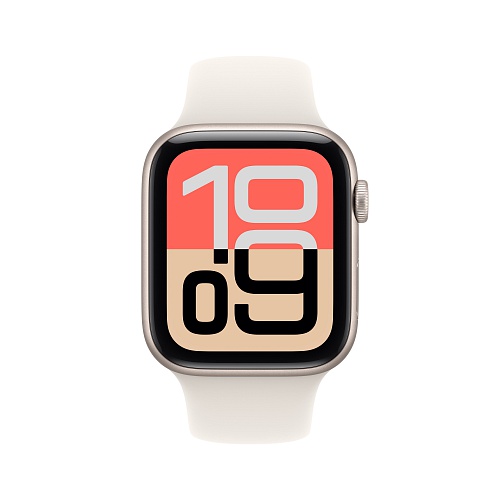 Apple - Apple Watch SE 3 GPS + Cellular 44mm / Starlight Aluminium Case with Starlight Sport Band (M/L)