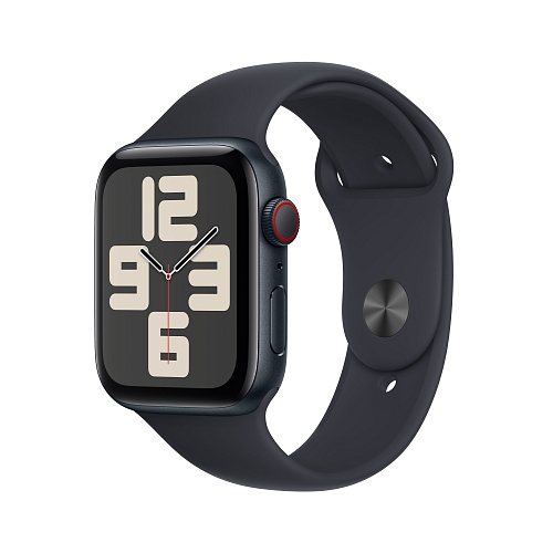 Apple - Apple Watch SE GPS + Cellular 44mm / Midnight Aluminium Case / Midnight Sport Band - S/M
