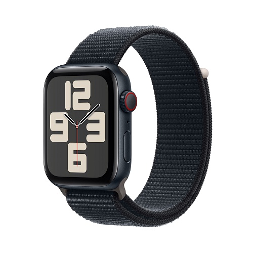 Apple - Apple Watch SE GPS + Cellular 44mm / Midnight Aluminium Case / Midnight Sport Loop