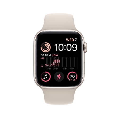 Apple - Apple Watch SE GPS + Cellular 44mm / Starlight Aluminium Case / Starlight Sport Band