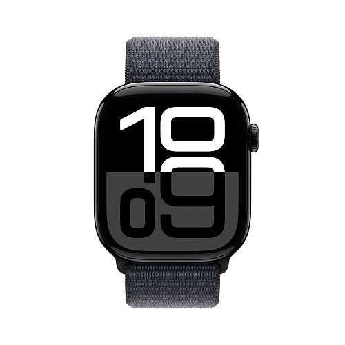 Apple - Apple Watch Series 10 GPS 46mm / Jet Black Aluminium Case with Ink Sport Loop