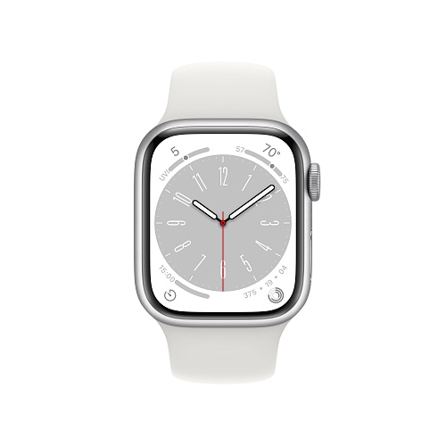 Apple - Apple Watch Series 8 GPS 41mm / Silver Aluminium Case / White Sport Band