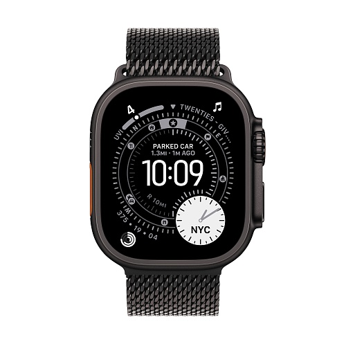 Apple - Apple Watch Ultra 3 GPS + Cellular 49mm / Black Titanium Case with Black Titanium Milanese Loop (M)