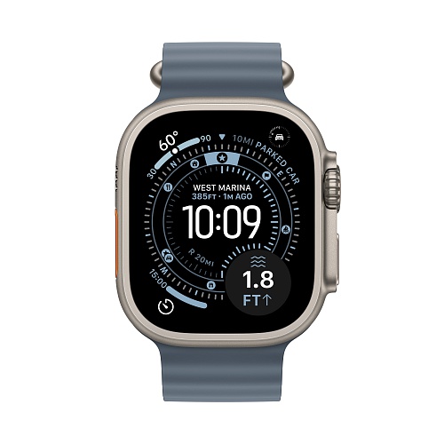 Apple - Apple Watch Ultra 3 GPS + Cellular 49mm / Natural Titanium Case with Anchor Blue Ocean Band
