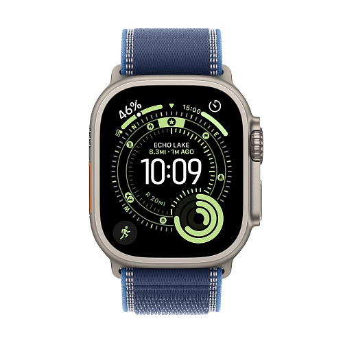 Apple - Apple Watch Ultra 3 GPS + Cellular 49mm / Natural Titanium Case with Blue/Bright Blue Trail Loop (M/L)