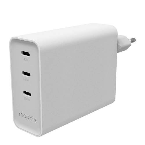 mophie - 140W Power Adapter (3 USB-C Ports) / White