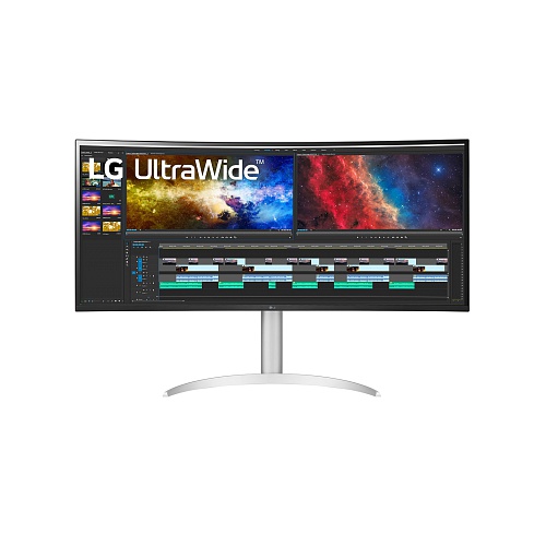 LG - 38 UltraWide Curved Monitor QHD IPS HDR FreeSync with USB Type-C / White