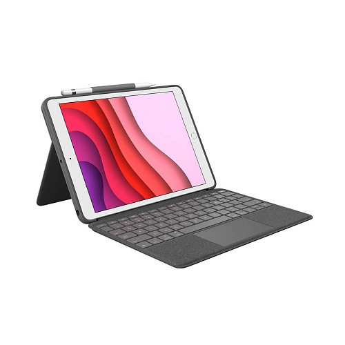 Logitech - Combo Touch With Keyboard For iPad 10.2 / Gray