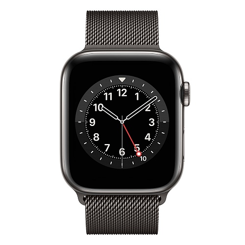 Apple - Apple Watch Series 6 GPS + Cellular 44mm / Graphite Stainless Steel Case with Graphite Milanese Loop