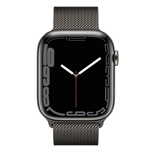 Apple - Apple Watch Series 7 GPS + Cellular 45mm / Graphite Stainless Steel Case / Graphite Milanese Loop