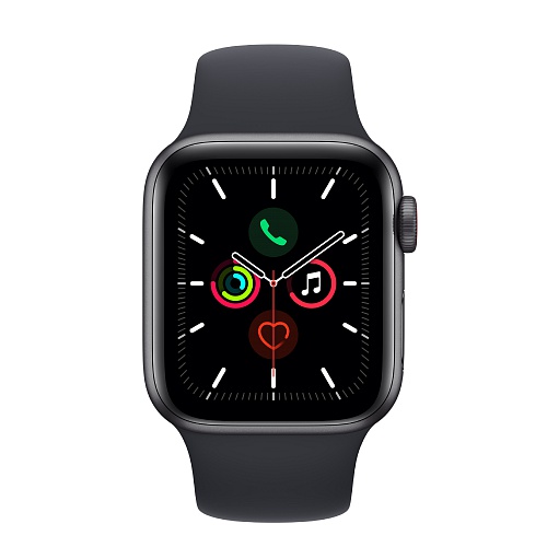 Apple - Apple Watch SE GPS + Cellular 40mm Space Grey Aluminium Case with Midnight Sport Band