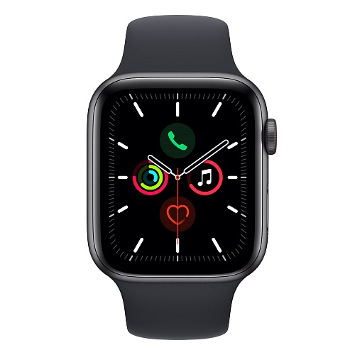 Apple - Apple Watch SE GPS + Cellular 44mm Space Grey Aluminium Case with Midnight Sport Band