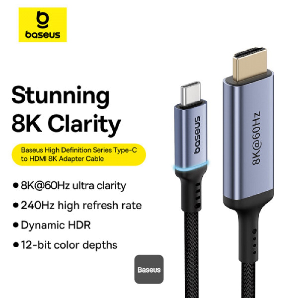 Baseus - High Definition Series Type-C to HDMI 8K Cable (1.5m) / Black