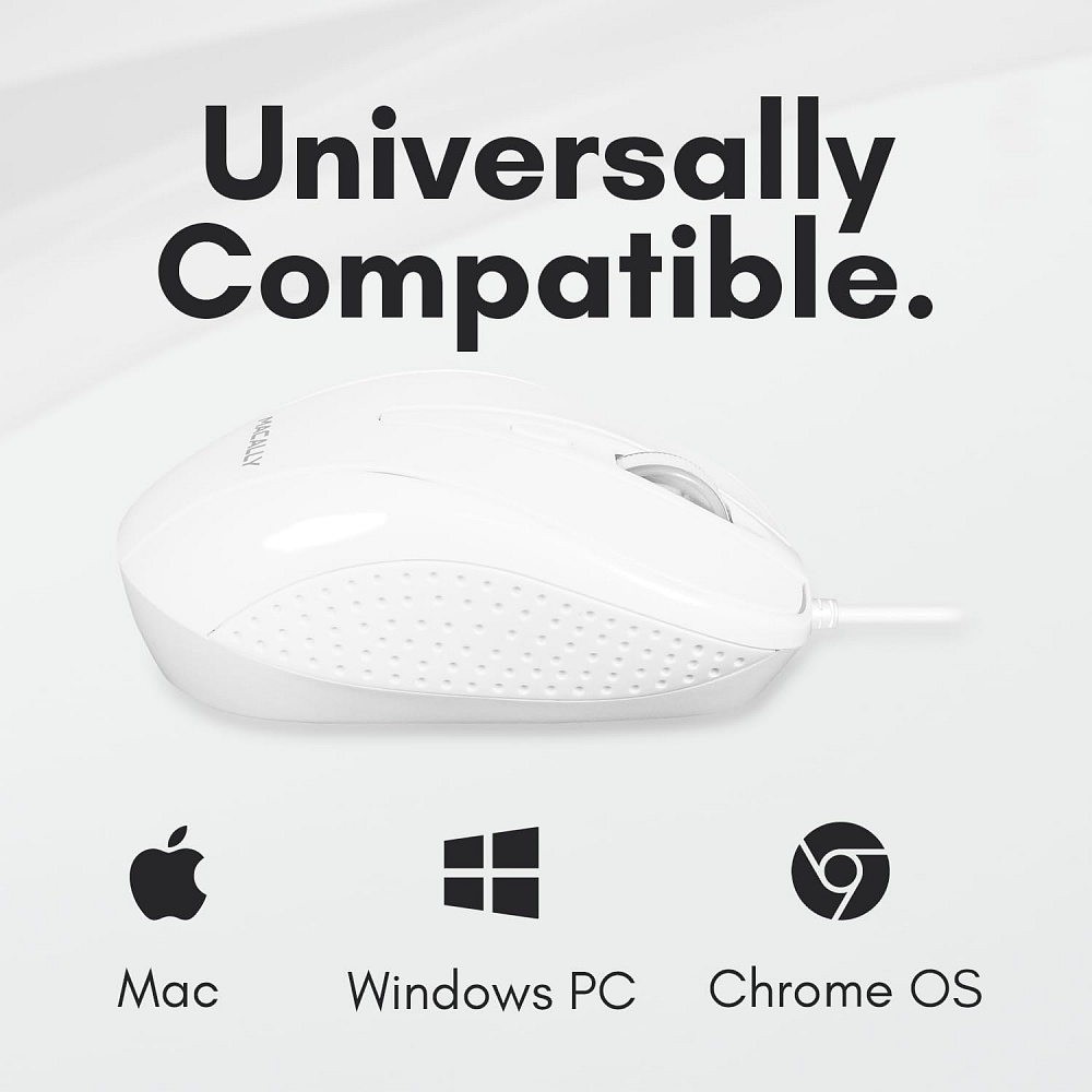 MACALLY - USB-A Wired Mouse / White 