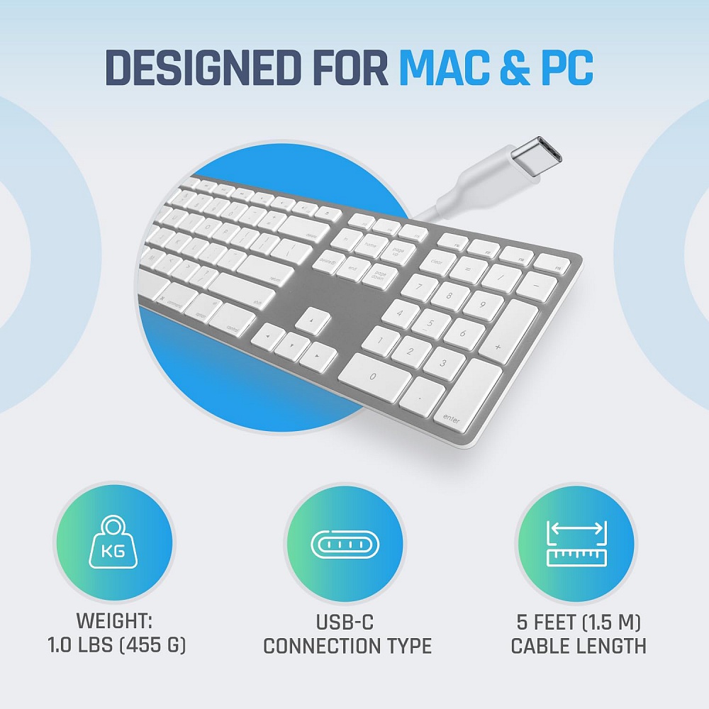 Matias - Keyboard for Mac with USB-C / Silver 