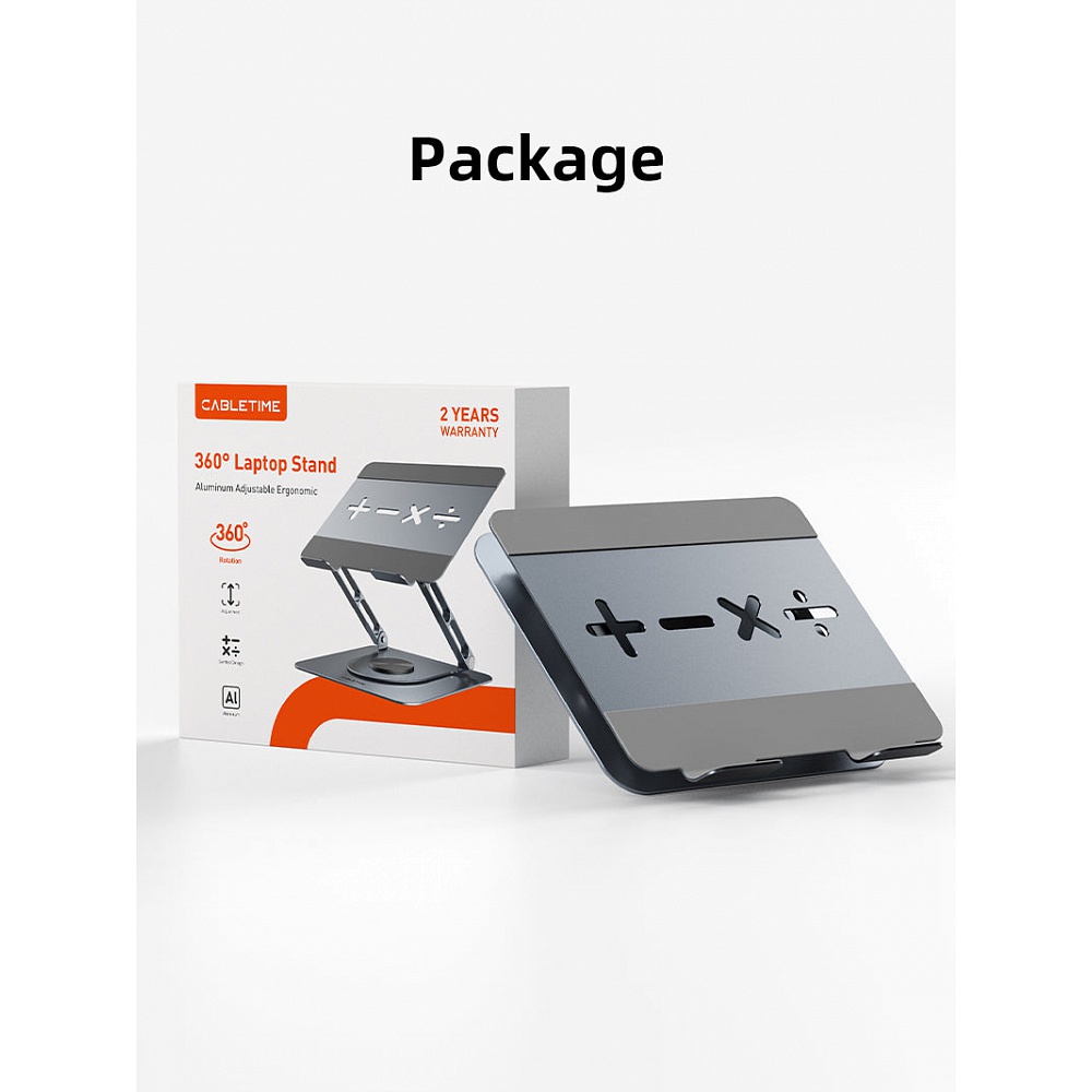 Cable Time - X 360 Rotatable Laptop Stand / Silver 
