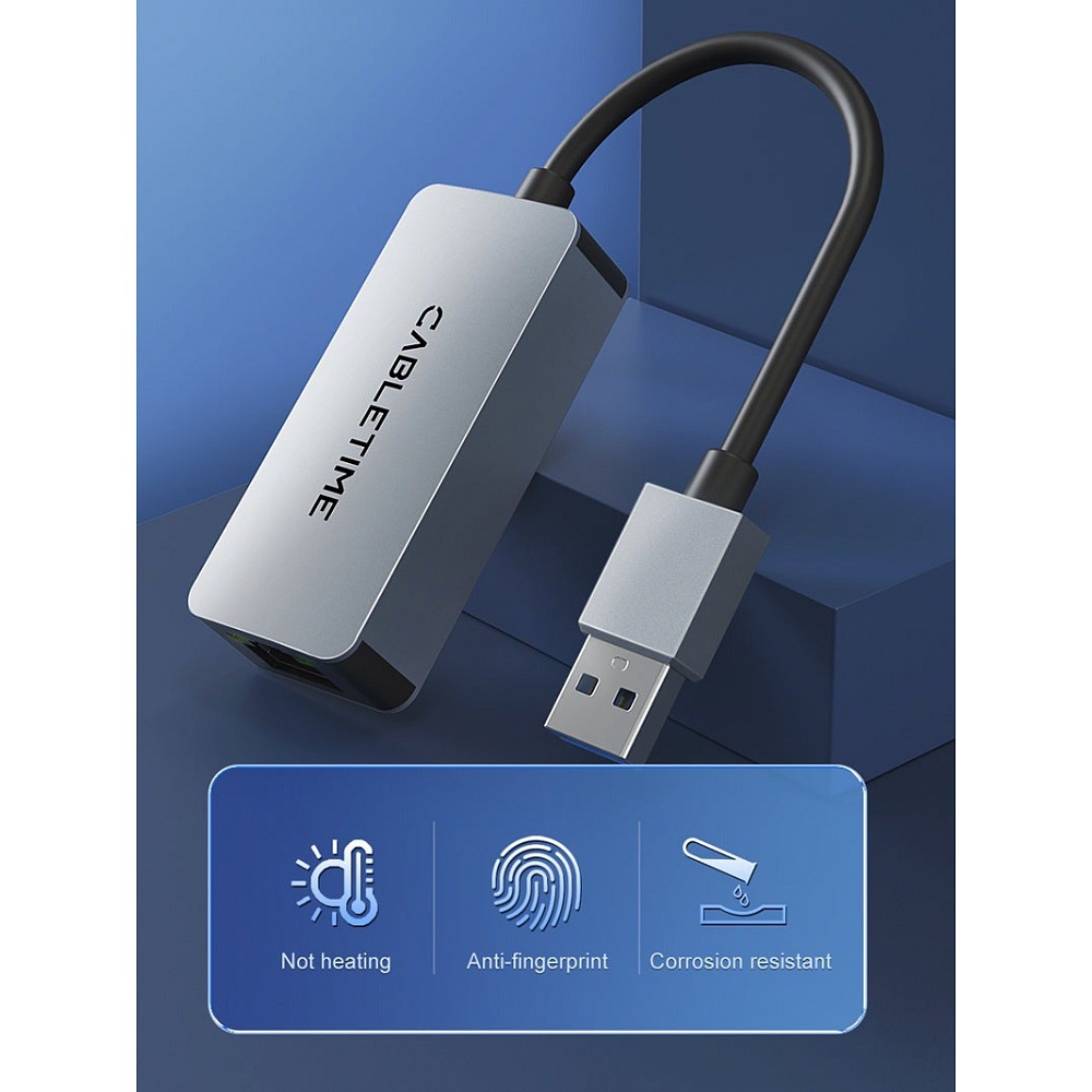 Cable Time - USB-A to Ethernet Adapter 2.5Gbps / Space Gray 