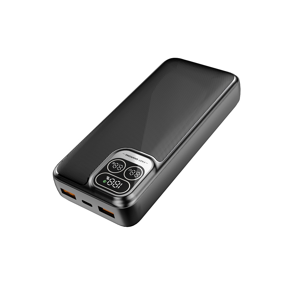 Essentials 20000mAh 22.5W Power Bank with LCD Display Black