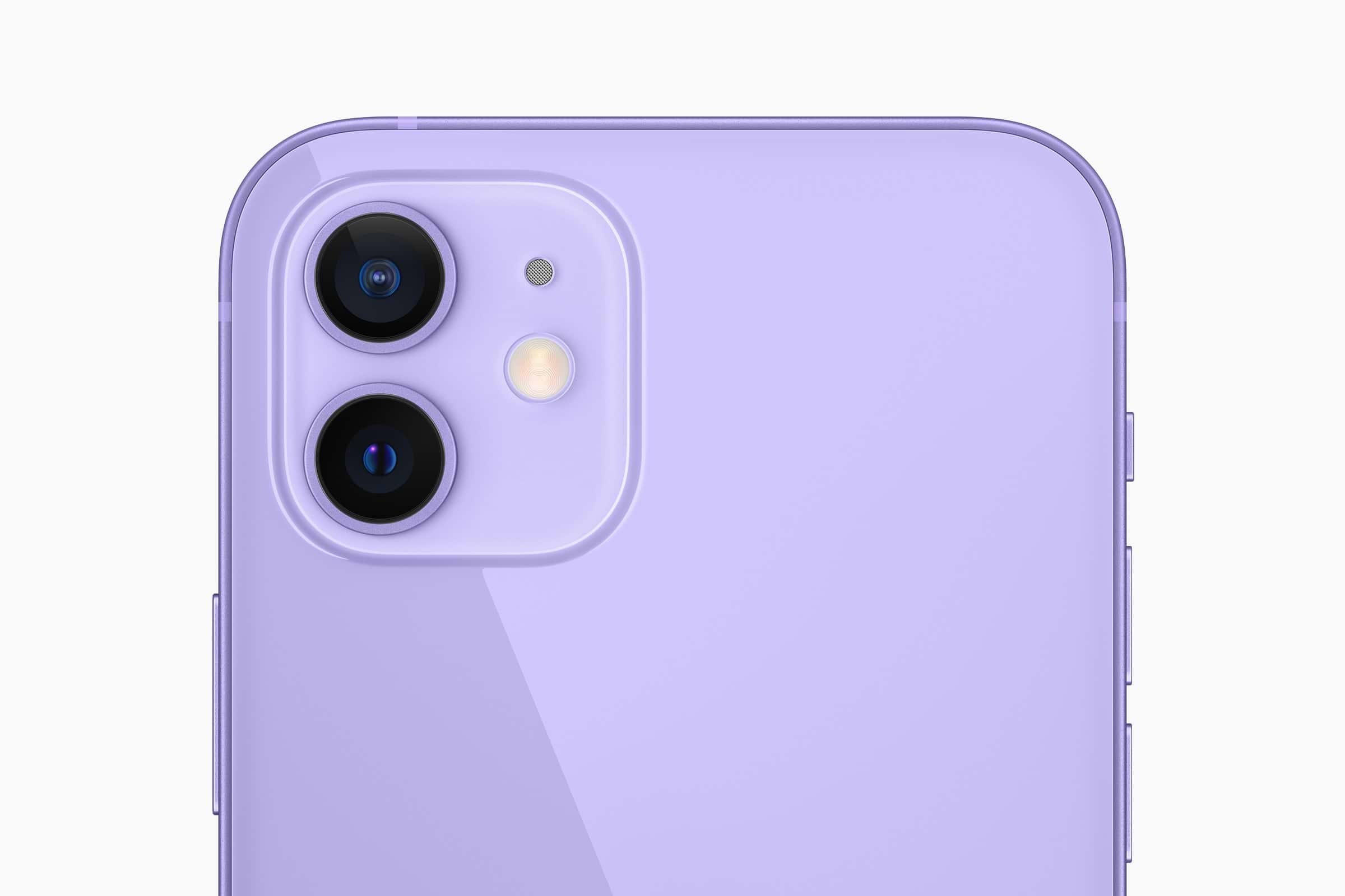 אייפון 12 ואייפון 12 מיני בצבע סגול עם מערך המצלמות