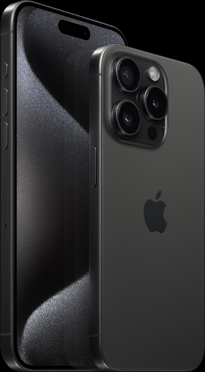 אייפון 15 פרו ואייפון 15 פרו מקס בצבע שחור טיטניום